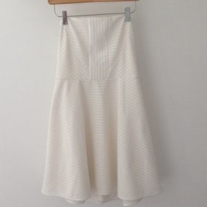 Express Cream Strapless Dress